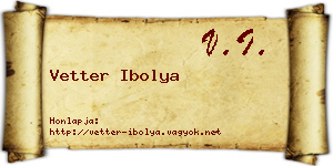 Vetter Ibolya névjegykártya